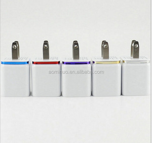 Colorful Dual USB Port US/EU Model 3A 5V Travel Wall Mobile Charger W/Sviwal Plug Designed for <strong>Apple</strong> and Android Devices - Product Image 2