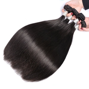 インドからのキューティクルアラインヘア人毛生インド未処理バージン100% ナチュラルストレートウェーブヘアバンドル10-28インチ