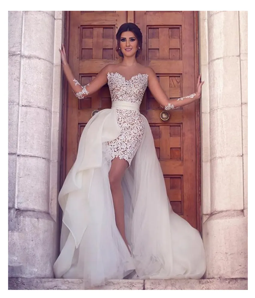 Fa108 vestido de noiva de princesa, vestido de noiva de princesa com apliques destacáveis, vestido de noiva longo, mangas compridas, vestido de noiva para casamento 2022