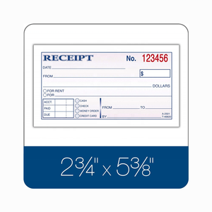 Custom Money <strong>Receipt</strong> Book <strong>2</strong>-Part Carbonless <strong>2</strong> 5/8 X 5 3/8 Inches with 50 Sheets White and Canary for Hotel - Product Image 3