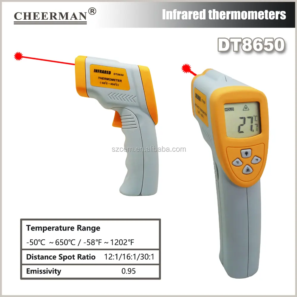 DT8650 pistola láser termómetro infrarrojo para la superficie temperaturewith precio bajo para la promoción regalo láser ir termodetector