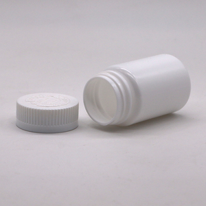 Gıda sınıfı 80ML PP beyaz boş plastik şişe <span class=keywords><strong>CRC</strong></span> kap ile hap kapsül ilaç tablet balık yağı 80CC tıbbi şişe