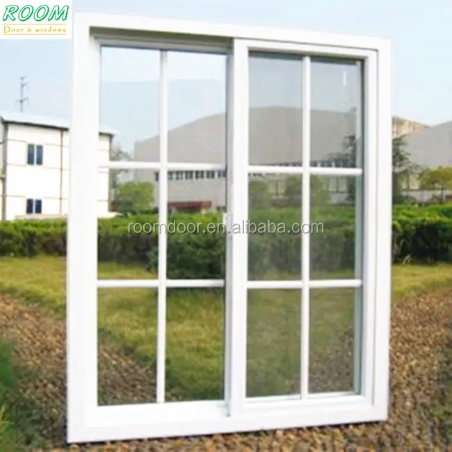 Ventana دي pvc ل بيرو السوق نافذة منزلقة مع الشوايات تصميم