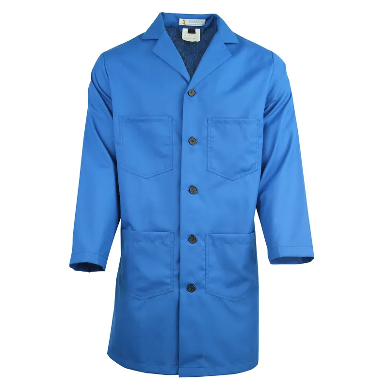 acid fire resistant and antistatic cotton lab coat