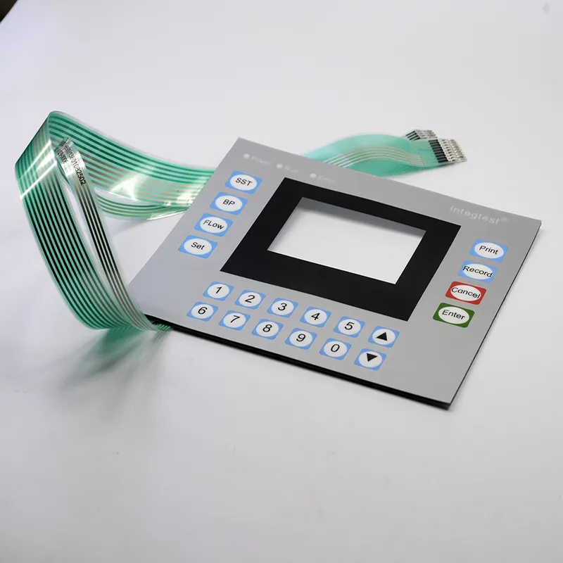 China berufs fabrik membran schalter tastatur mit digitaldruck overlay membran display