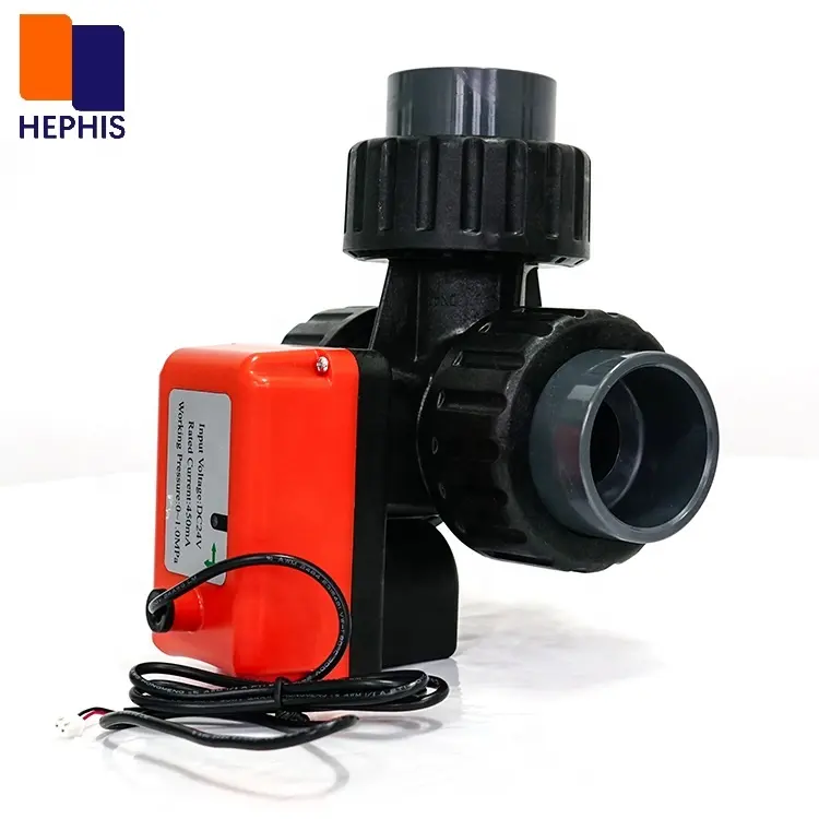 Ceramic Ball DN40 G11/2" AC220V 3ways Plastic Ball Electric Motorized Automatic Operated Actuator For Ball Valve For Water