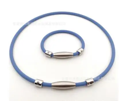 Negative Ionen Silikon Titan Halsketten Magnet Balance Schmerz linderung Sport Halskette
