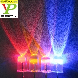 RGB ไฟ LED กระพริบหลากสี3มม. 5มม. 10มม. LED กลมด้านบนแบนพร้อมเลนส์ใสน้ำกระจายแสง - Product Image 6