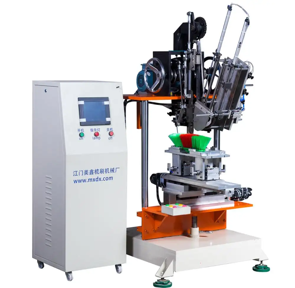 Meixin otomatis 2 sumbu mesin Tufting sapu pembersih rumah tangga mesin pembuat sikat plastik