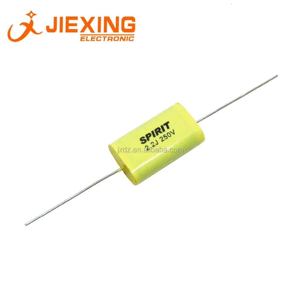 2.2MFD Axial Polyester Film Capacitor 2.2UF 250V CBB Capacitor 225J250V 5% Para Áudio