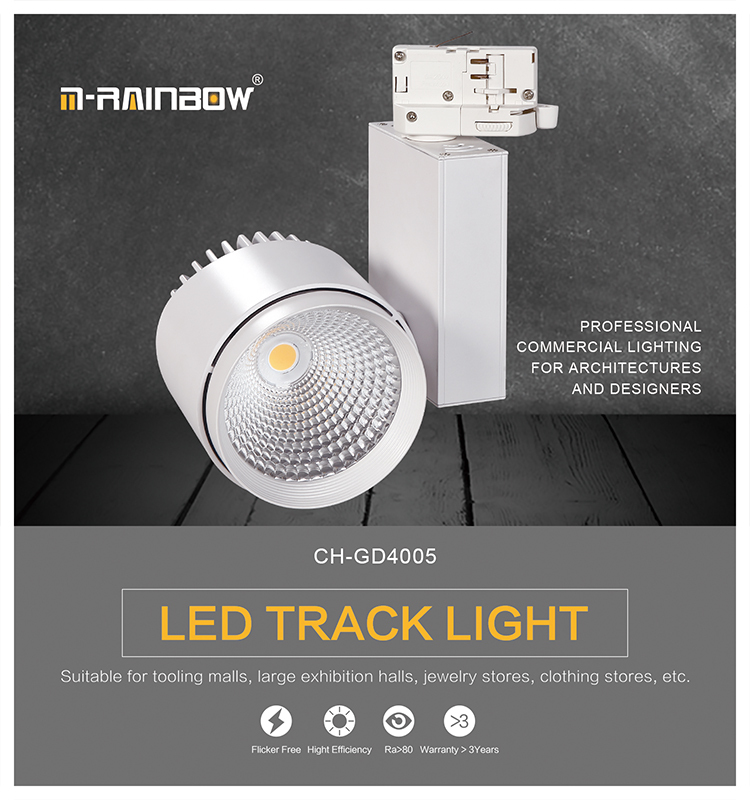 wedding dress shop Factory Direct Sale  wholesale Black White  15w 20W  30w 40w 3 phase 4 wires  Led Track Light