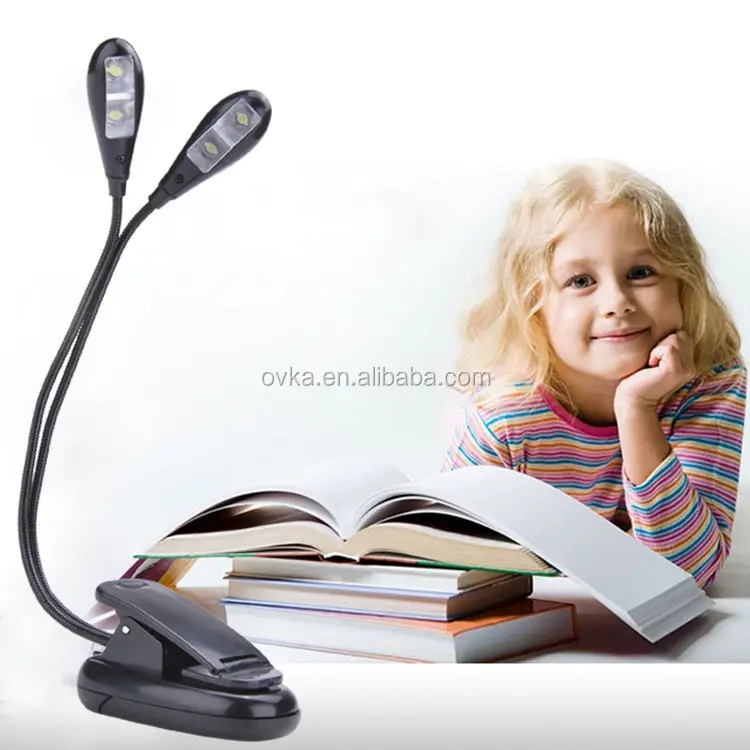 4 Levels Brightness Clip Reading Lights, Book Lights USB and Battery Operated, Portable LED Book Light for Reading Piano Travel