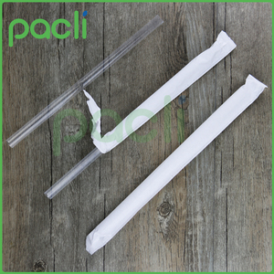 可生物降解的pa饮用吸管透明单独包裹塑料吸管 - Product Image 2