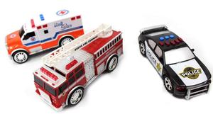 3-in-1 True Hero Vehicles Play Set-LEDライトミュージックカー、3台の車を備えたダイキャストおもちゃ - Product Image 6