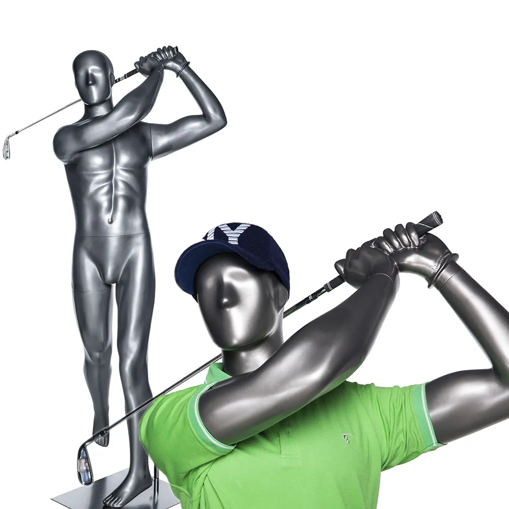 Manekin GO-4 Kualitas Tinggi Ukuran Hidup Serat Kaca Olahraga Golf Pria