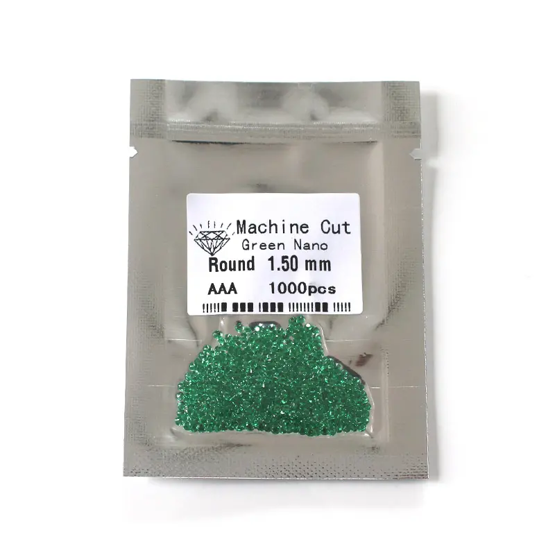 Preço de atacado verde gemstone AAA qualidade 1.50 milímetros nano nano pedra de cristal de vidro