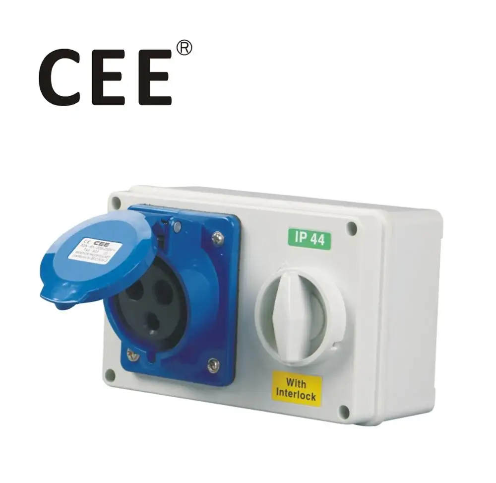 CEE IP44 Industrial Interlock 16a con interruptor