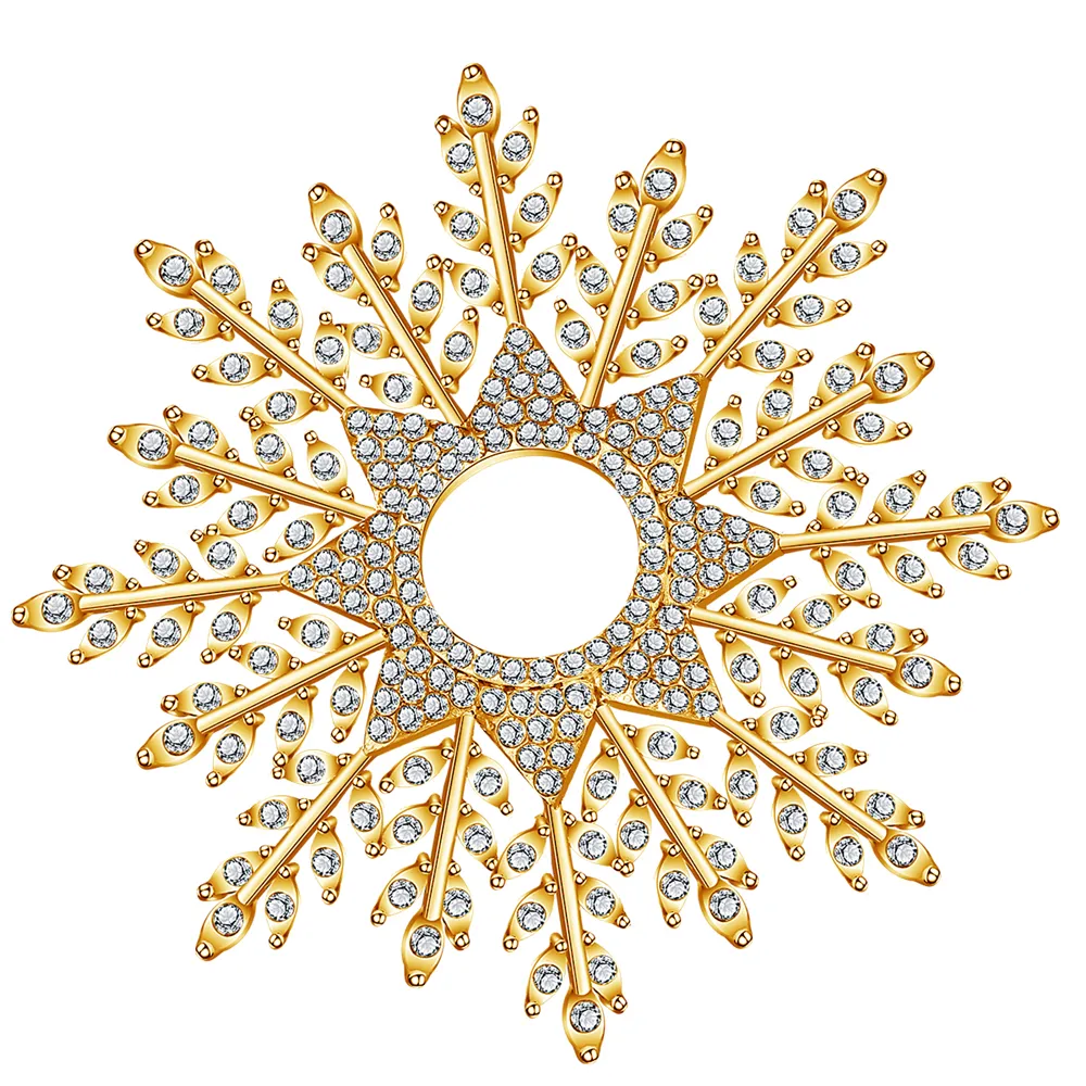 Модная Винтажная брошь с кристаллами, булавки, женская и мужская бижутерия, рождественский подарок, античные Броши золотого цвета со стразами