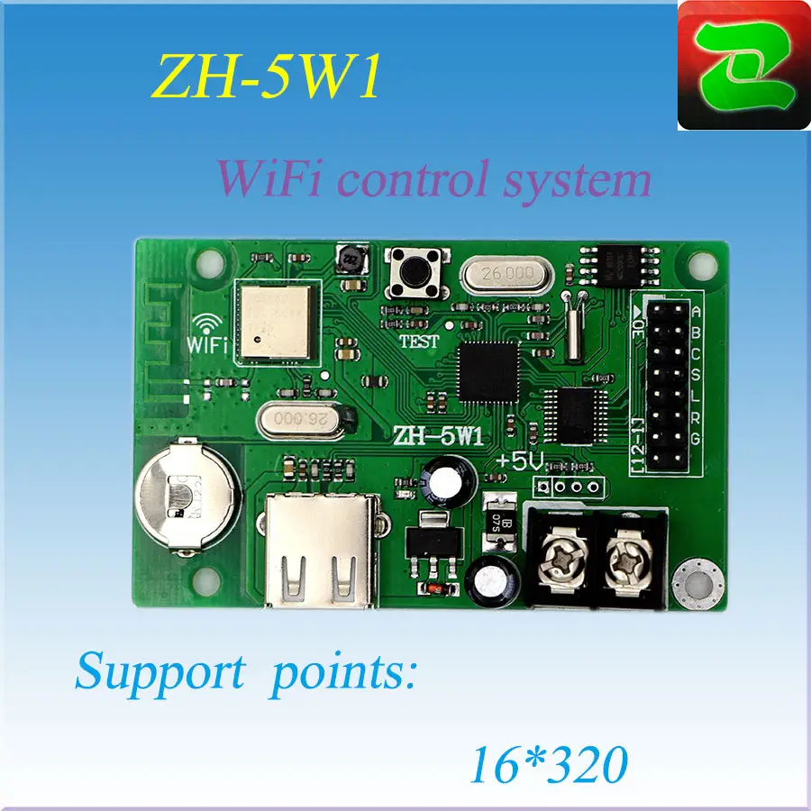 ZhongHang ZH-5W1 WIFI Kart LED Ekran Denetleyici Kartı Bir Satır Kontrol Alanı 16*320