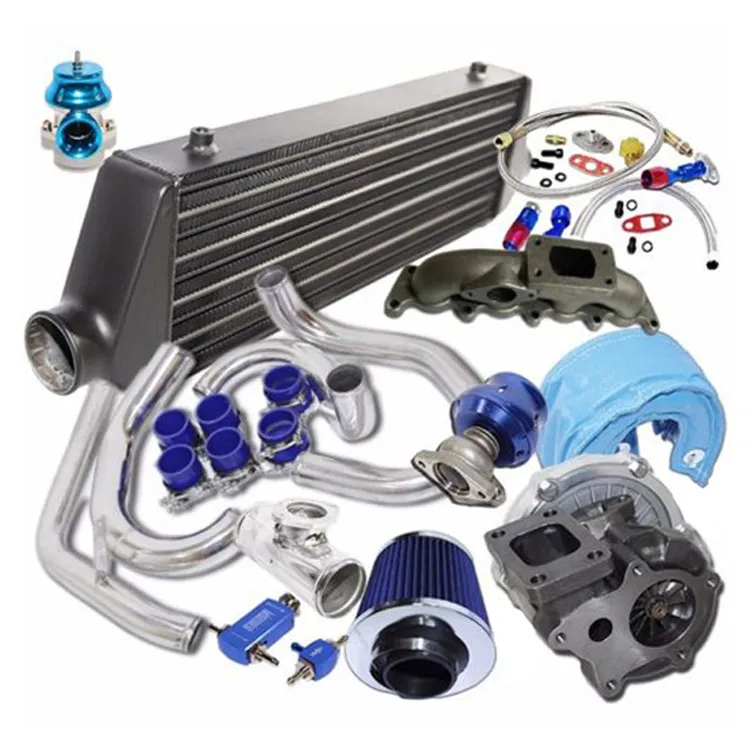 Complet Turbo Kit T3/T4เทอร์โบและอินเตอร์คูลเลอร์สีดำสำหรับ00-05โฟล์คสวาเก้นกอล์ฟ/Jetta 1.8T