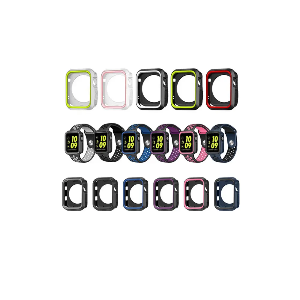 Custodia colorata Tschick per Apple Watch 38mm, custodia protettiva in Silicone antiurto e infrangibile per iWatch Series 4/3/2/1