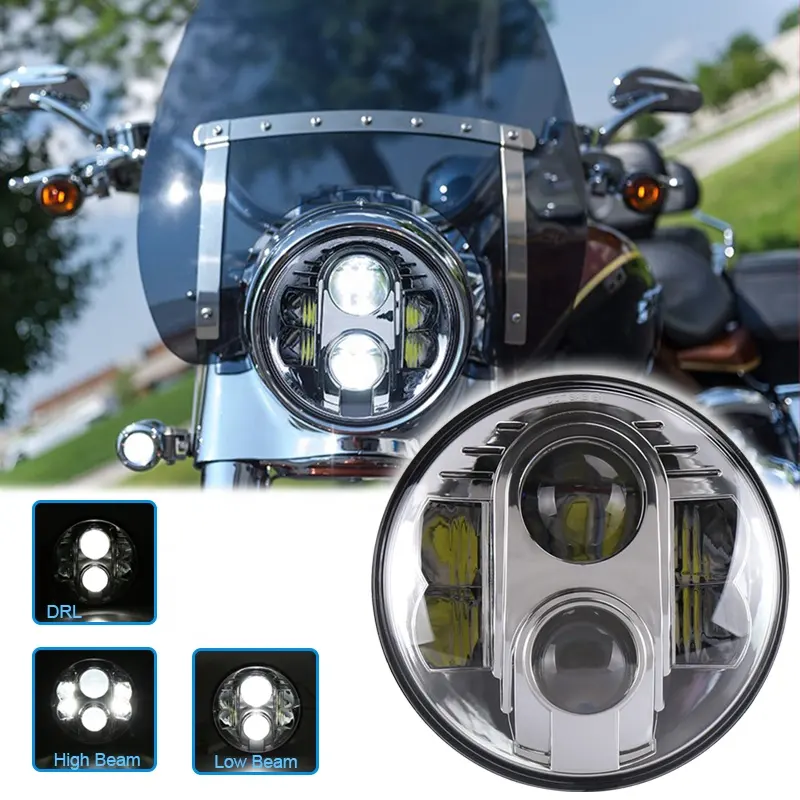 Autotop — projecteur Led OVOVS pour motos, faisceau de Hi/Lo DOT rond, 80W JK 7 pouces, pièce automatique pour motocyclette j-eep Wrangler