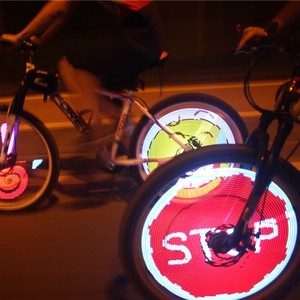 Новый стиль 128 RGB светодиодный DIY анимационный свет красочный программируемый велосипедный шиномонтажный светильник - Product Image 1