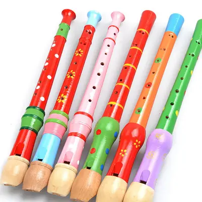 Instrument musical en bois pour enfants, flûte de maternelle