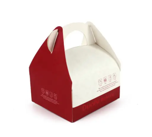 Maßge schneiderte Kuchen-Lebensmittel-Verpackungs box Weiße Papp-Geschenk box Backen Exquisite Papier box Dessert Gebäck Kunst papier LLC-P0004
