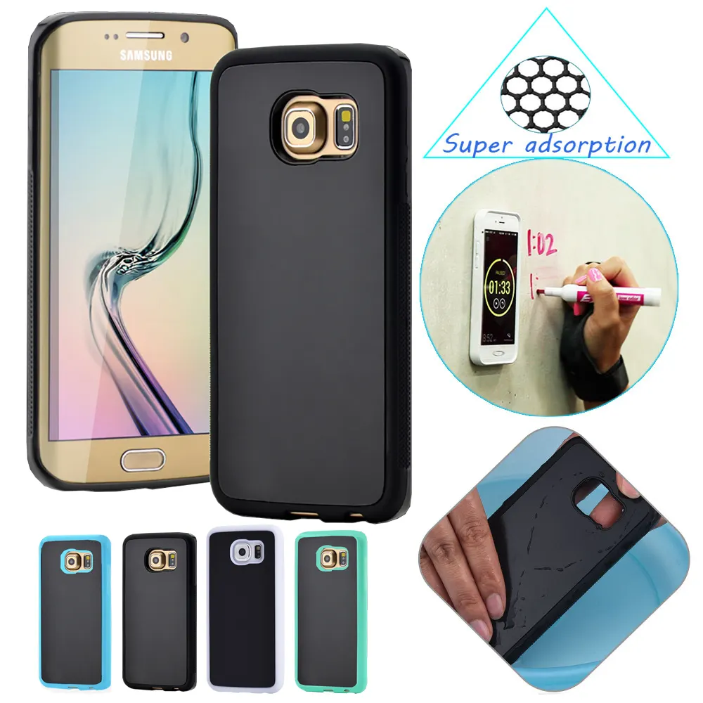 Anti gravidade Plástico Mágico Nano Sucção Adsorvido Telefone Tampa Traseira do Caso Shell Para Samsung Galaxy S5 S6 S7 Nota borda 4 nota 5