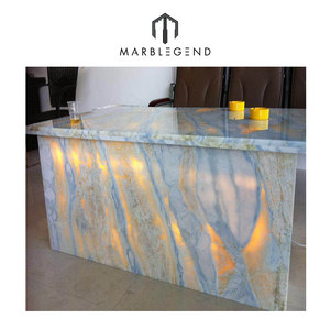 Dreaming Translucent Blue and Green Veins Onyx <strong>Marble</strong> for Tabletop Decoration - Product Image 1