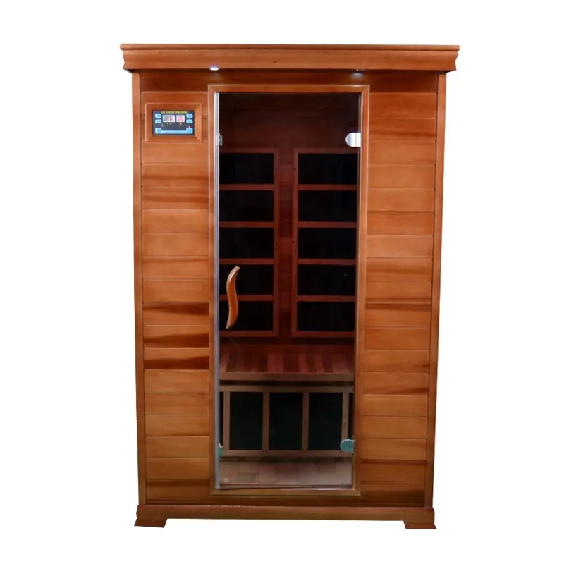 Riscaldatore a pannello in carbonio per interni di lusso 2 persone hemlock sauna a infrarossi lontani in legno