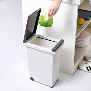 Factory Supply High Quality <strong>Pop</strong> up Mini Dustbin Rectangular Plastic Trash <strong>Can</strong> With Wheels Simple Style Pressing Type Waste <strong>Bin</strong> - Product Image 5