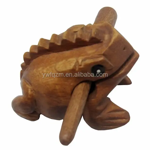 decorative hand carved thailand croaking wooden frog