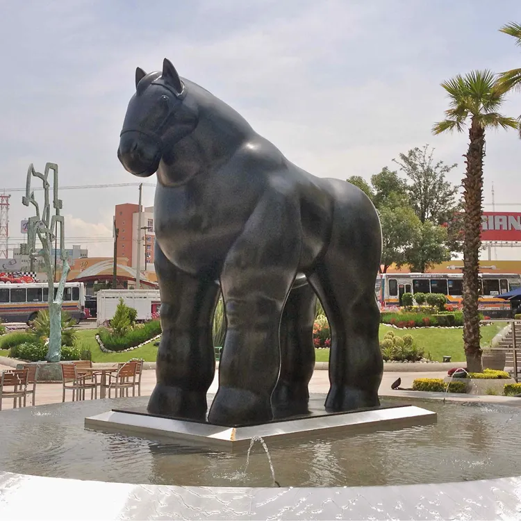 Estatua de bronce de gran tamaño, escultura de caballo de ferrita Botero