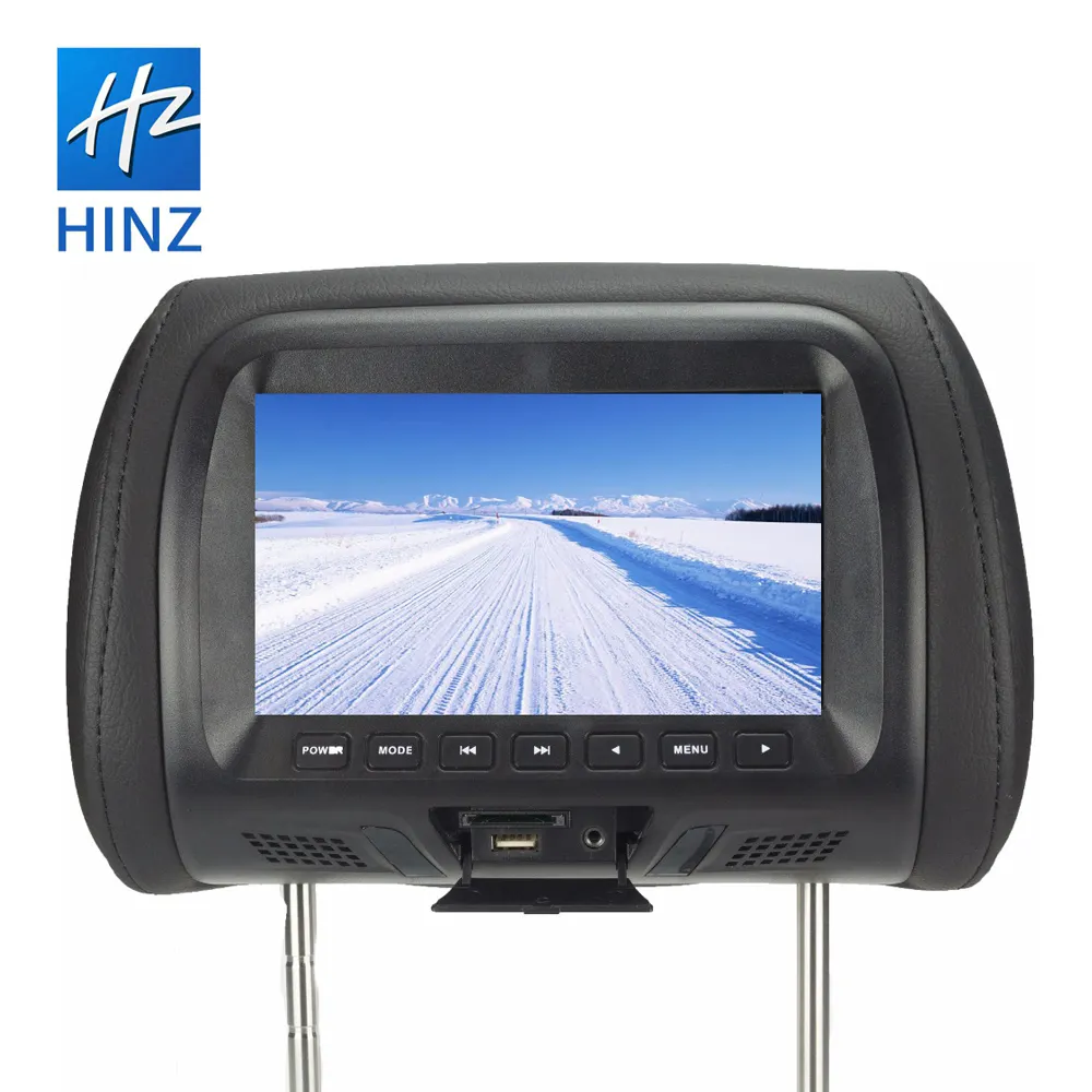 Descanso de cabeça para carro, 7 polegadas, hd, tela lcd digital, mp5/av, monitor de encosto de cabeça para carro, com entrada usb sd, entrada de vídeo, venda imperdível