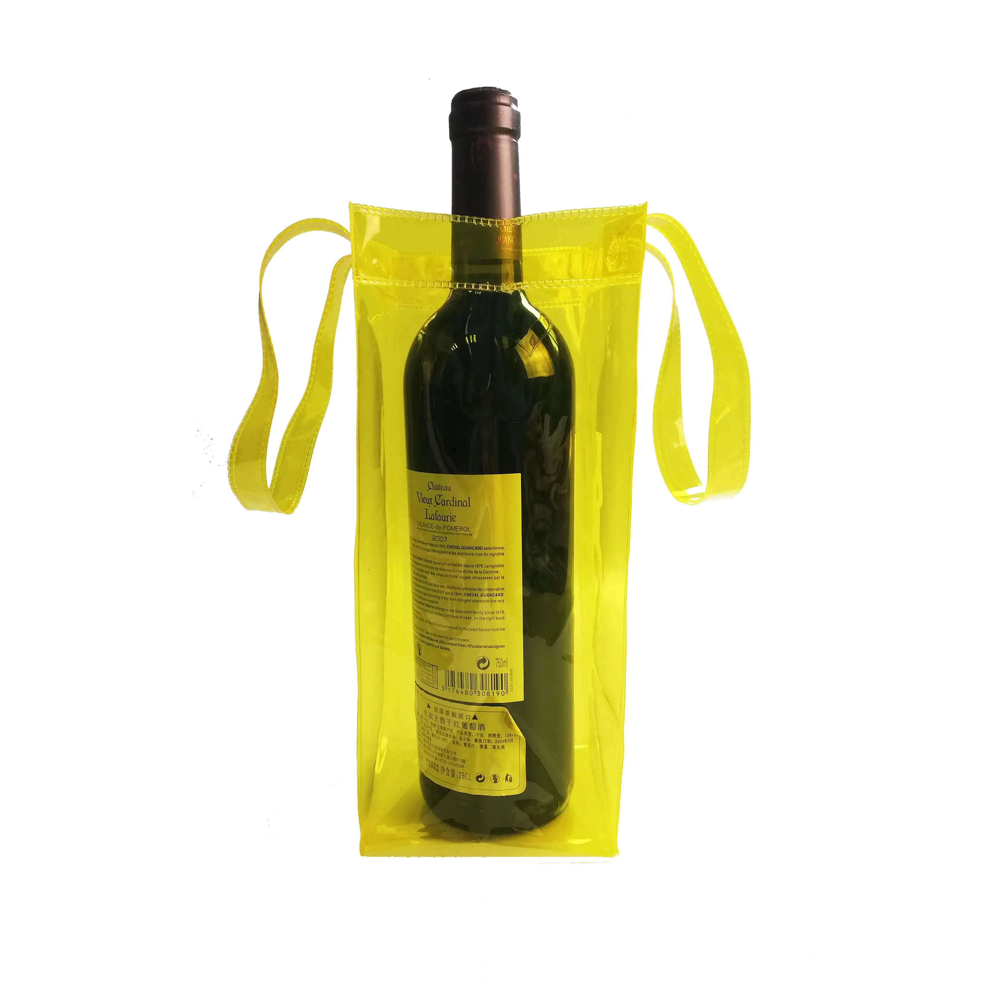 الأفضل مبيعاً أكياس تبريد زجاجة نبيذ من البلاستيك PVC سعة 1.5 لتر أكياس بلاستيكية لتبريد زجاجة نبيذ للمشروبات يمكن إعادة استخدامها