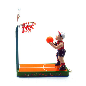 Retroดีบุกของเล่นWIND UPผู้เล่นบาสเกตบอลตัวเลขของเล่นดีบุกVINTAGE - Product Image 2
