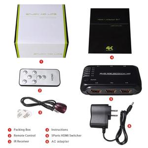 Ultra HD <span class=keywords><strong>2</strong></span> K/4 K <span class=keywords><strong>hdmi</strong></span> switcher 5 vias de entrada de <span class=keywords><strong>1</strong></span> saída 5 Port <span class=keywords><strong>HDMI</strong></span> Switch switcher Remoto IR com v1.4 3D Completo 1080 p
