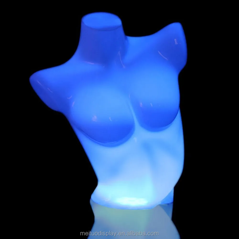 bra led transparent polycarbonate,smell-less,innocuous plastic female half body torso