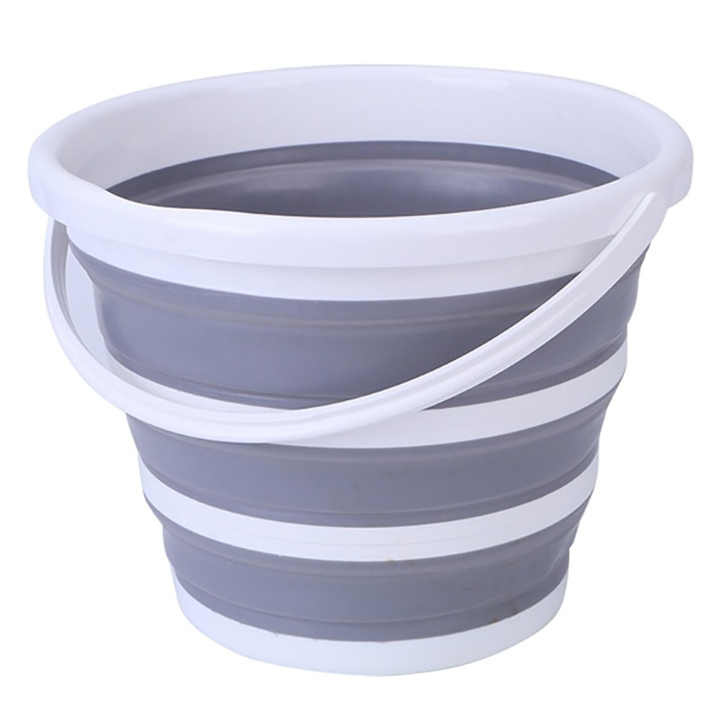 Ember lipat plastik portabel 2.6 galon/10l dengan pegangan untuk berkebun luar ruangan berkemah memancing