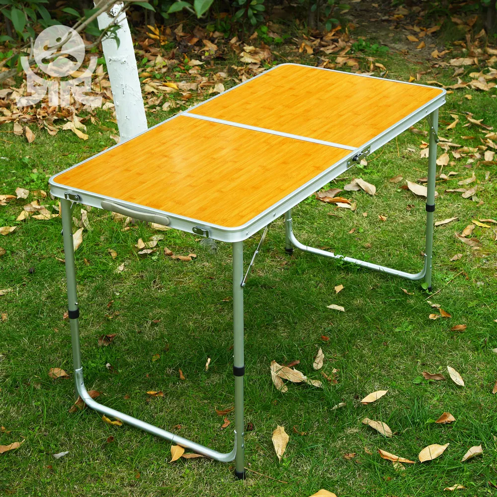 4ft de aluminio plegable portátil de mesa con asa para interior Picnic al aire libre fiesta comedor de blanco