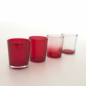 2.5 OZ kırmızı boyalı cam mum kavanoz, renkli gözlük, özelleştirilmiş cam mum tutucu
