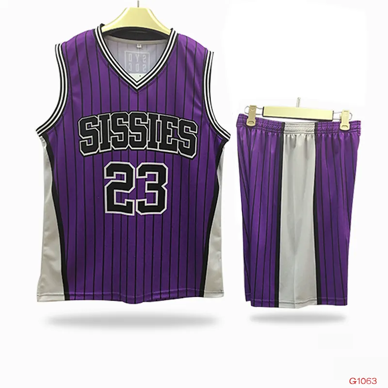 Venta al por mayor Jersey de baloncesto de Color púrpura uniforme de baloncesto