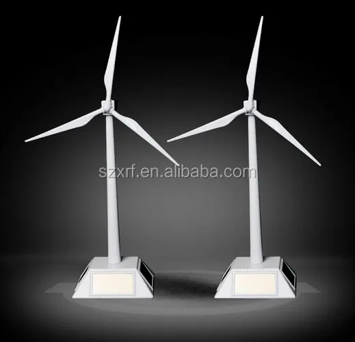 Mini moulin à vent solaire en plastique ABS, de couleur blanche, nouvel arrivage
