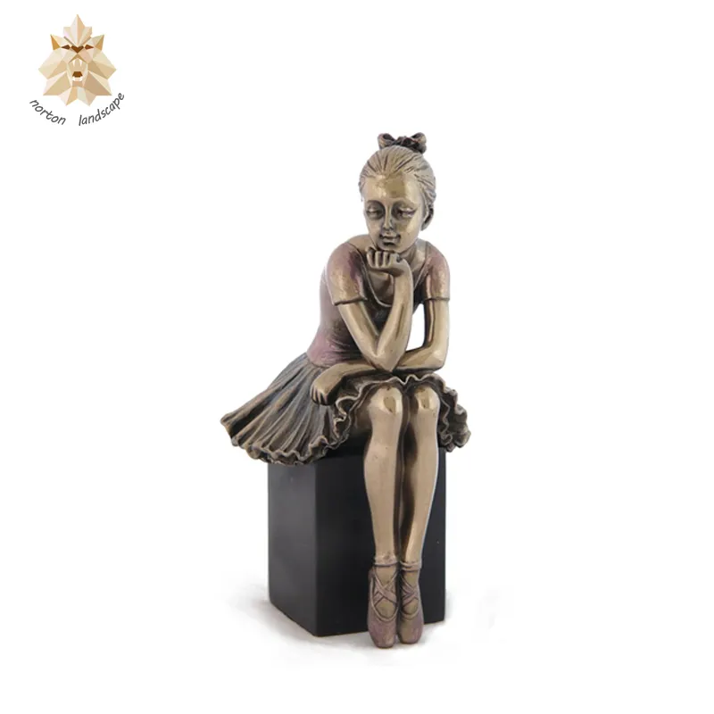 Arti mestieri occidentale di rame scultura in bronzo di balletto ballerino figurine ballerina statua NT-00448RI