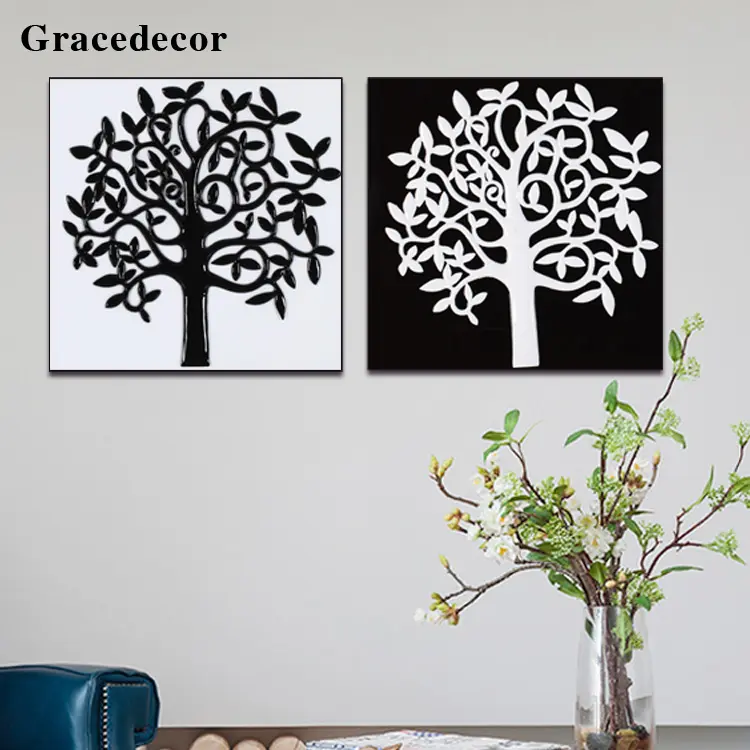 3D Abract Tree Painting Handmade Bas-relief Resin Art Craft