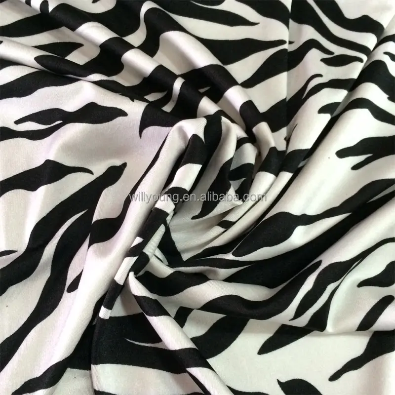 zebra print spandex fabric 4-way stretch materian 100% spandex fabric 1.5 width thick soft for swimwear dress dancing clothes