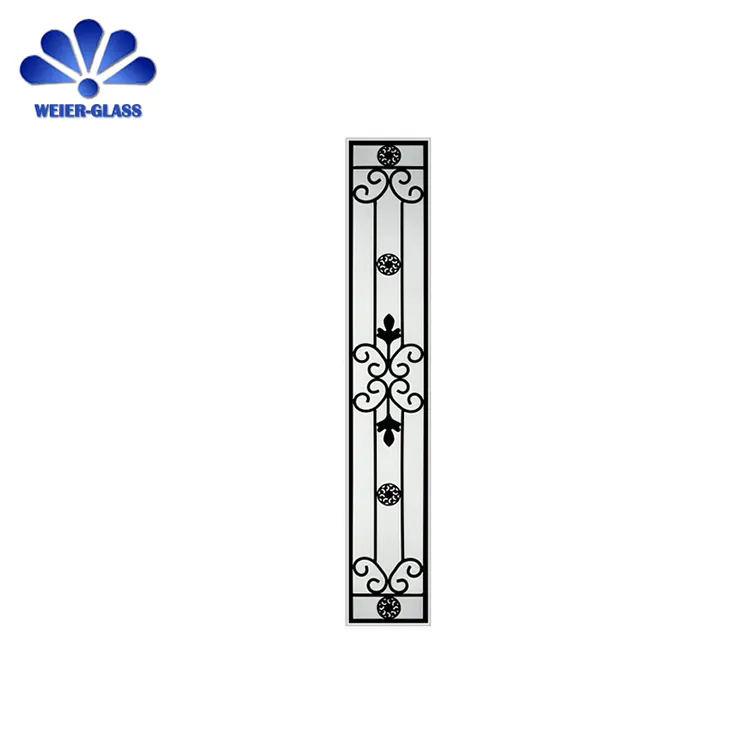 Best selling tempered building wrought iron glass door panels