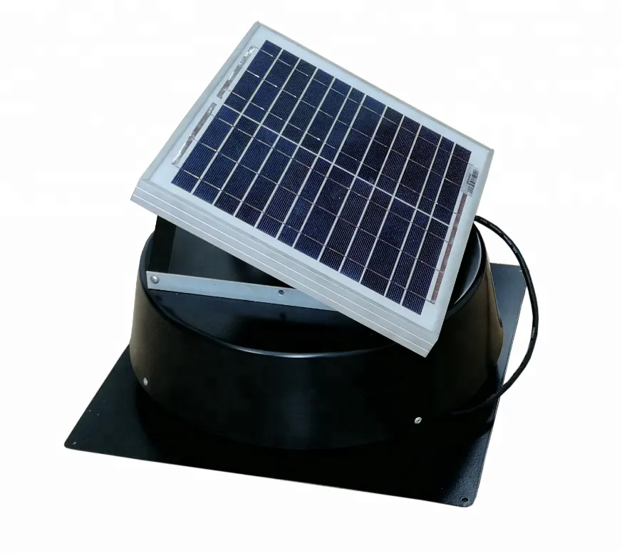 10w solar sótão exaustor com motor brushless DC para garagem, galpão, com efeito de estufa
